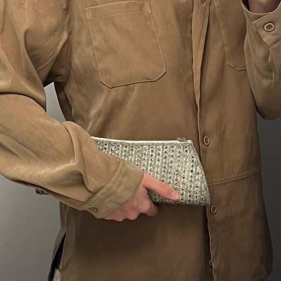 Silver Vintage Evening Clutch - Picture 1 of 3
